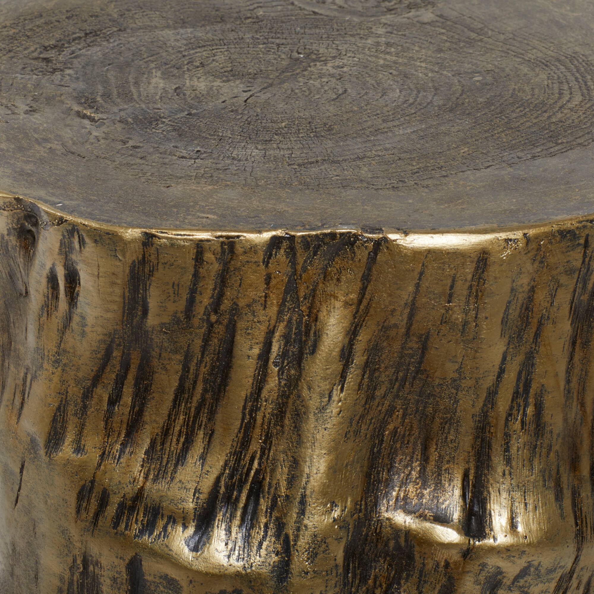 Gold Fiberglass Eclectic Footstool